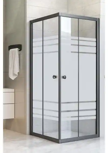 Durul Duşakabin Kare Siyah Desenli ve Profil 5mm Modellerinin Karşılaştırması 190 cm yükseklik