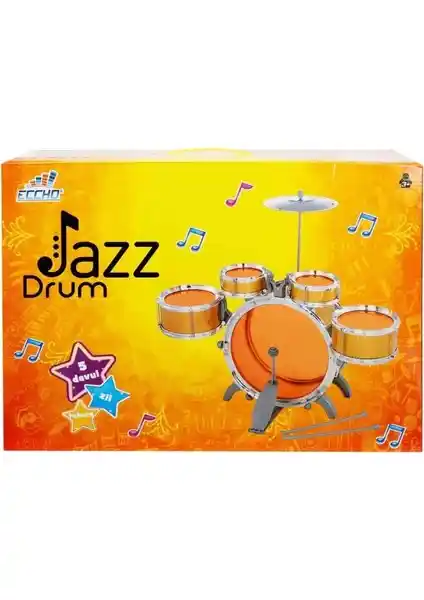 Eccho Sunman Jazz Drum Çocuk Bateri Seti Büyük Boy ile Müzik Yolculuğuna Başlayın