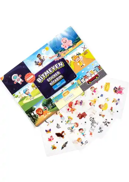Gepettoys Bitmeyen Sticker Kitabım çocuklar için eğlenceli ve öğretici bir eğitim materyali