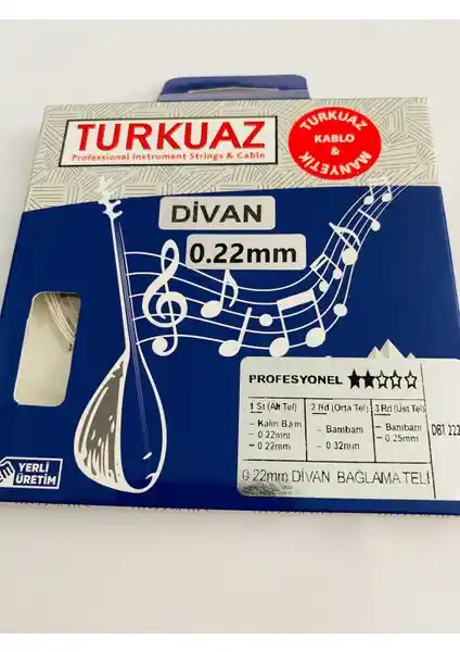 GMC Turkuaz DBT222 Divan Bağlama Teli: Yüksek Kalite ve Dayanıklılık Sunan Performanslı Enstrüman Aksesuarı