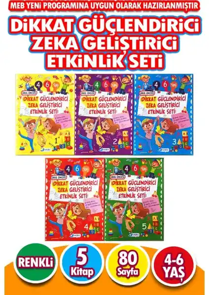 Harika Yayınları Dikkat ve Zeka Geliştirici Etkinlik Seti 3-6 Yaş Çocuklar İçin Eğitim Kaynağı