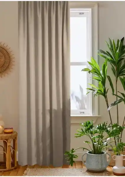 Home Color Bej Rengi Petek Kadife Dokulu Fon Perde ile Taç Antrasit Blackout Perde Karşılaştırması