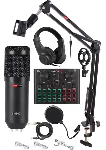 Lastvoice BM800 Live Head Set Efektli Ses Kartı ve Mikrofon Seti Profesyonel Kaliteyle Tanışın