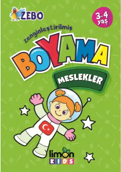 Limon Kids 3-4 Yaş Zenginleştirilmiş Meslekler Boyama Kitabı Çocukların Öğrenirken Eğlenmesini Sağlar