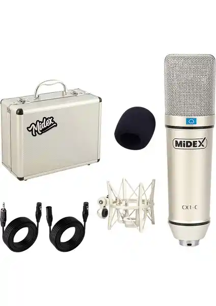 Midex CX1 Profesyonel Condenser Stüdyo Mikrofon Seti Yüksek Kalite ve Çok Yönlü Kullanım