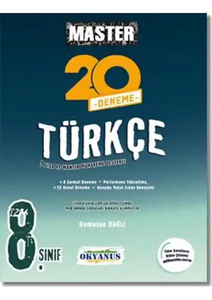 Okyanus Yayınları 8. Sınıf Master 20 Türkçe Denemesi Sınavlara Hazırlık İçin Güçlü Bir Kaynak
