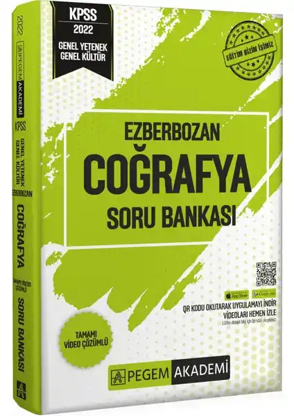 Pegem Akademi 2022 Coğrafya Soru Bankası KPSS Hazırlık İçin Kapsamlı Kaynak
