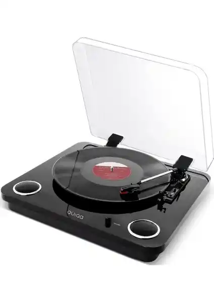 Quiqa T202-3 Piano Black Edition Bluetooth Pikap: Şık Tasarım ve Üstün Ses Performansı