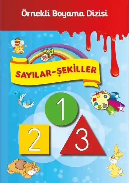 Sayilar ve Şekiller İçin Örnekli Boyama Kitabı Çocukların Temel Kavramları Öğrenmesine Destek