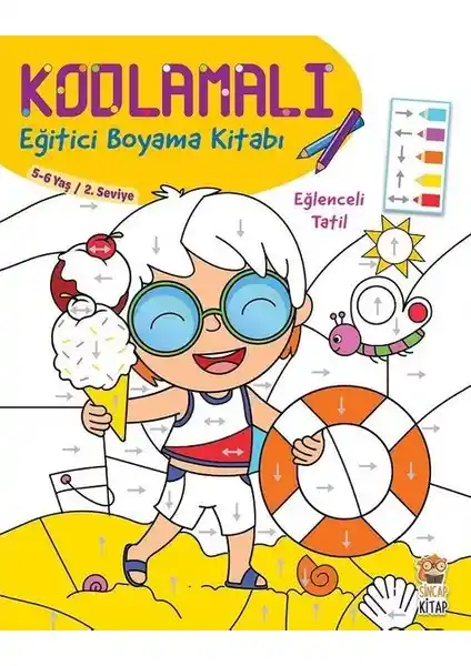 Sincap Kitap Kodlamalı Eğitici Boyama Kitabı 5-6 Yaş Çocuklar için Eğlenceli ve Öğretici