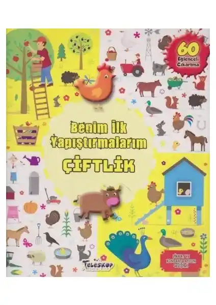 Teleskop Popüler Bilim Çiftlik Çıkartma Kitabı Çocuklar İçin Eğlenceli ve Öğretici