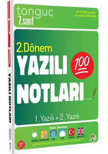 Tonguç Akademi 7. Sınıf Yazılı Notları 2. Dönem Sınavlara Uygun Pratik Çalışma Kaynağı