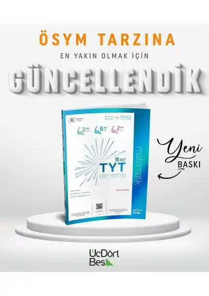 ÜçDörtBeş Yayınları TYT 12'li Matematik Deneme Kitabı İncelemesi ve Özellikleri