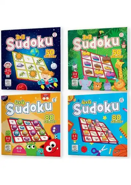 Yükselen Zeka Yayınları 3-6 Yaş Stickerlı Sudoku Seti Çocuklar İçin Eğitici ve Eğlenceli Oyun Seti