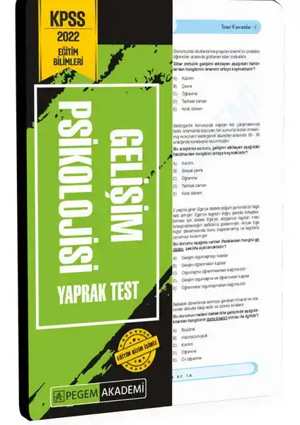 2022 KPSS Eğitim Bilimleri Gelişim Psikolojisi Yaprak Testi - Güncel ve Güvenilir Kaynak