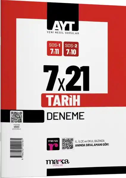 2025 AYT Tarih 7 Deneme Tamamı Video Çözümlü Kitabı Öğrenciler İçin Pratik ve Geliştirici Kaynak