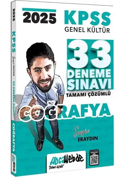 2025 KPSS Genel Kültür Coğrafya Tamamı Çözümlü 33 Deneme Sınavı Hocawebde Yayınları