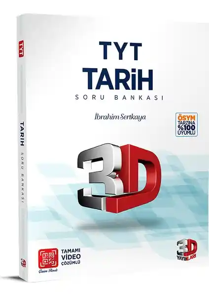 3D Yayınları TYT Tarih Soru Bankası Video Çözümlü Güçlü Öğrenci Destek Kaynağı