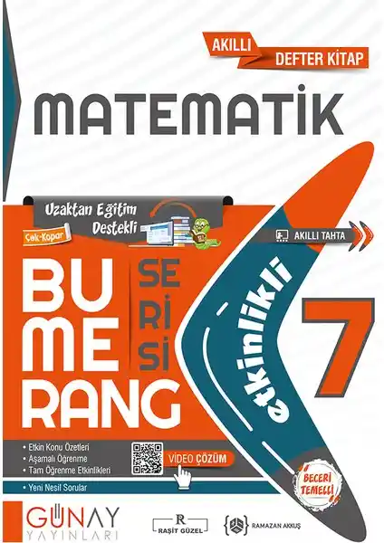 7. Sınıf Bumerang Etkinlikli Matematik Kitabı Günay Yayınları 2019