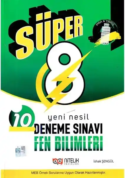 8. Sınıf Fen Bilimleri Süper 10 Deneme Sınavı İshak Şengül tarafından hazırlanan güncel sınav hazırlık materyali