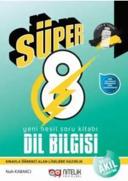 8. Sınıf Süper Dil Bilgisi Yeni Nesil Soru Kitabı Nitelik Yayınları
