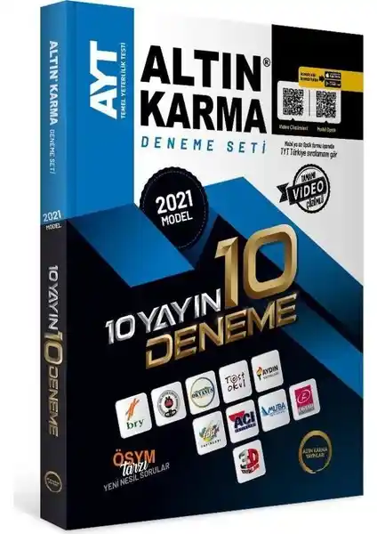 Altın Karma Yayınları 2021 AYT 10 Farklı Yayın Deneme Seti Üniversite Sınavına Hazırlık İçin Gelişmiş Kaynak