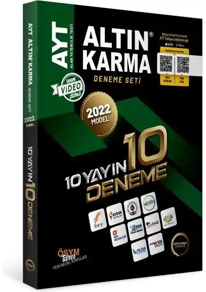 Altın Karma Yayınları AYT 2022 Deneme Seti 10 Farklı Yayınla Güncel Soru İçeriği