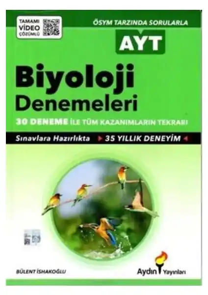 Ayden Yayınları AYT Biyoloji 30'lu Deneme Sınavı Sınav Hazırlığında Güçlü Bir Destek