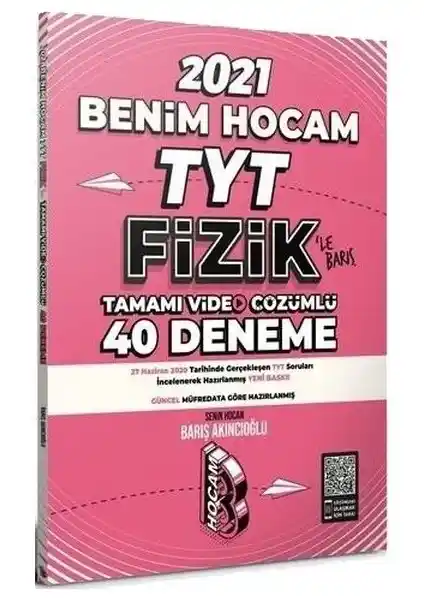 Benim Hocam 2021 TYT Fizik Tamamı Video Çözümlü 40 Deneme Sınavı - Güncel ve Kapsamlı Çalışma Kaynağı