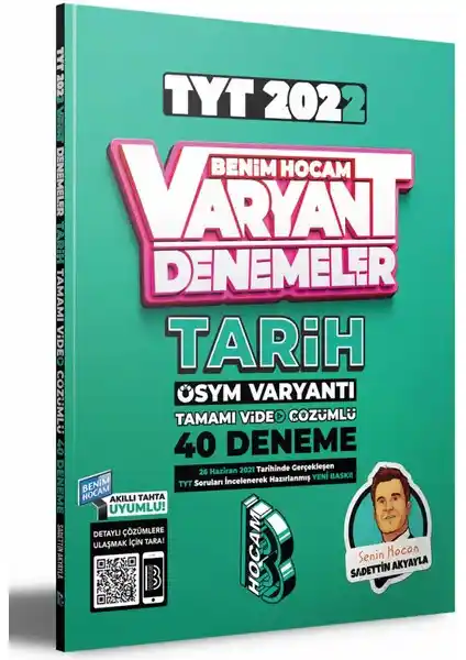 Benim Hocam Yayınları 2022 TYT Tarih Tamamı Video Çözümlü 40 Deneme Sınavı Ürün Tanıtımı ve Özellikleri