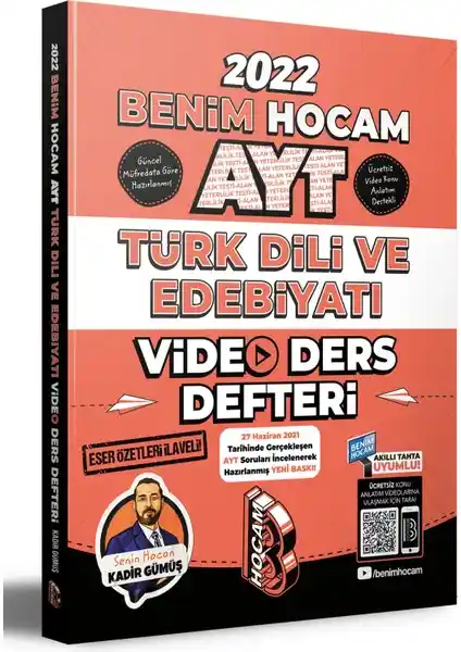 Benim Hocam Yayınları AYT 2022 Türk Dili ve Edebiyatı Video Ders Defteri İnceleme ve Özellikleri