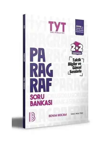 Benim Hocam Yayınları TYT Paragraf Soru Bankası 2 + 2 Serisi: Etkili Bir Çözüm Aracı