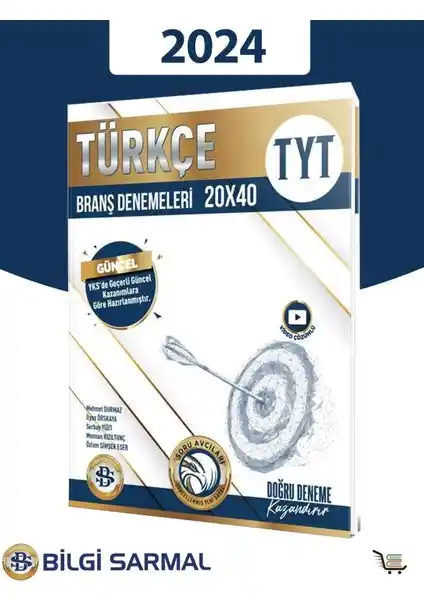 Bilgi Sarmal 2024 TYT Türkçe 20 x 40 Branş Denemeleri Sınava Hazırlık İçin Kapsamlı Kaynak