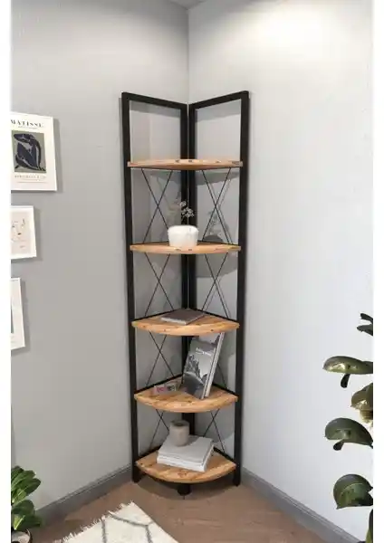Bofigo 5 Raflı Metal Köşe Kitaplık ve Dekoratif 4 Raflı Kitaplık Karşılaştırması