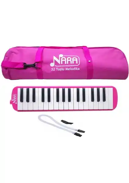 Çocuklar İçin 32 Tuşlu Pembe Melodika ve Taşınabilir Bez Çanta ile Eğlenceli Müzik Deneyimi