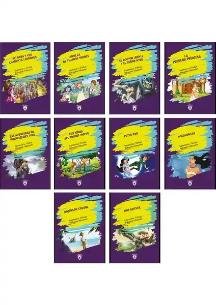 Dorlion Yayınları İspanyolca-Türkçe Bakışımlı Hikaye Seti 10 Kitap Üst Düzey Dil ve Kültür Öğrenimi