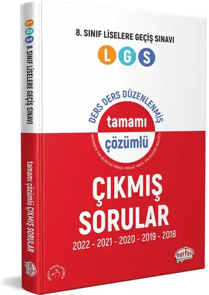 Editör Yayınları 8. Sınıf LGS Tamamı Çözümlü Çıkmış Sorular Kitabı Güçlü Hazırlık Aracı