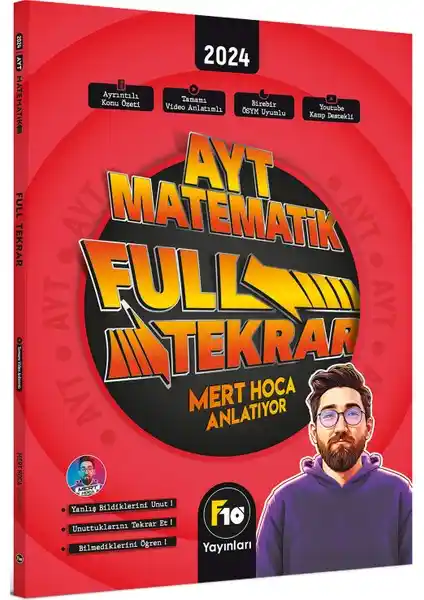 F10 Yayınları Mert Hoca AYT Matematik Full Tekrar Video Ders Kitabı İnceleme ve Kullanım Rehberi