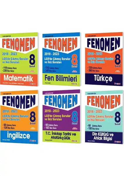 Fenomen Yayınları 8. Sınıf LGS Çıkmış Sorular ve İkiz Soru Seti Güncel 2024