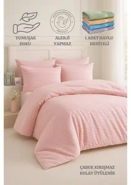 Formeya Çizgili ve Düğmeli Lastikli Pamuklu Tek Kişilik Nevresim Takımları Karşılaştırması