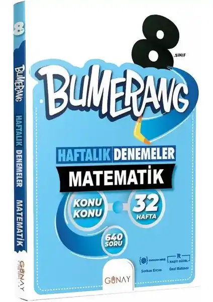Günay Yayınları 8. Sınıf Matematik Bumerang Haftalık Deneme Kitabı İncelemesi