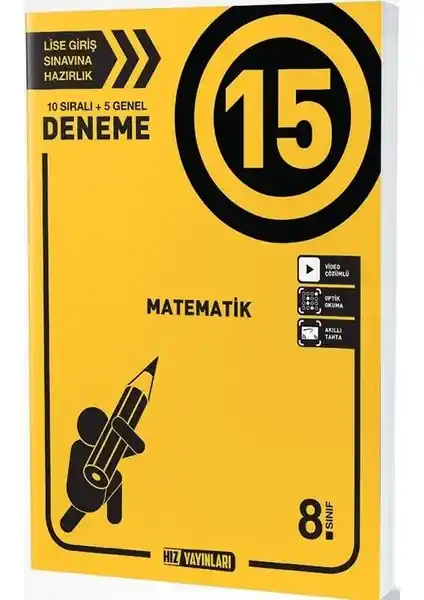 Hız Yayınları 8. Sınıf Matematik 15'li Deneme Sınav Seti Öğrencilere Pratik ve Etkili Hazırlık Kaynağı