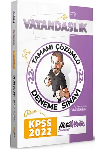 Hocawebde Yayınları 2022 KPSS Vatandaşlık Tamamı Çözümlü 22 Deneme Sınava Hazırlık Kaynağı