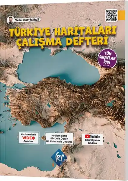 Kr Akademi Yayınları Türkiye Haritaları Çalışma Defteri Sınavlara Hazırlık ve Coğrafya Öğrenimi İçin