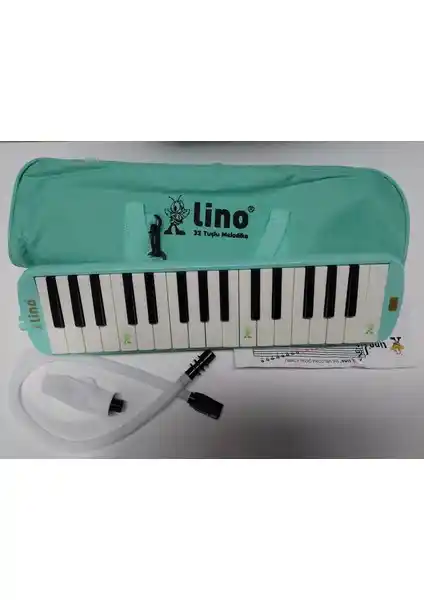 Lino Melodika 32 Tuşlu Pastel Yeşil Enstrüman Müzik Öğrenimi ve Eğlencesi İçin Uygun