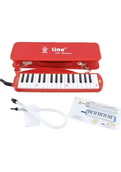 Lino Melodika 32K Çantalı Kırmızı Profesyonel ve Taşınabilir Müzik Enstrümanı
