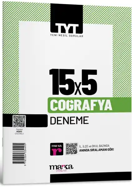 Marka Yayınları 2025 TYT Coğrafya 15 Deneme Tamamı Video Çözümlü Sınava Hazırlık Kitabı