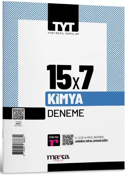 Marka Yayınları 2025 TYT Kimya 15 Deneme Video Çözümlü Soru Bankası