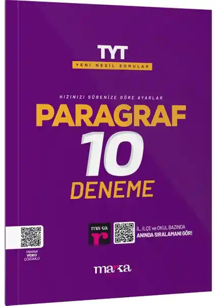 Marka Yayınları 2025 TYT Paragraf Yeni Nesil 10 Deneme Sınava Hazırlık İçin Pratik Kitap