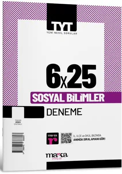 Marka Yayınları 2025 TYT Sosyal Bilimler 6 Deneme Video Çözümlü Üstün Çalışma Kaynağı